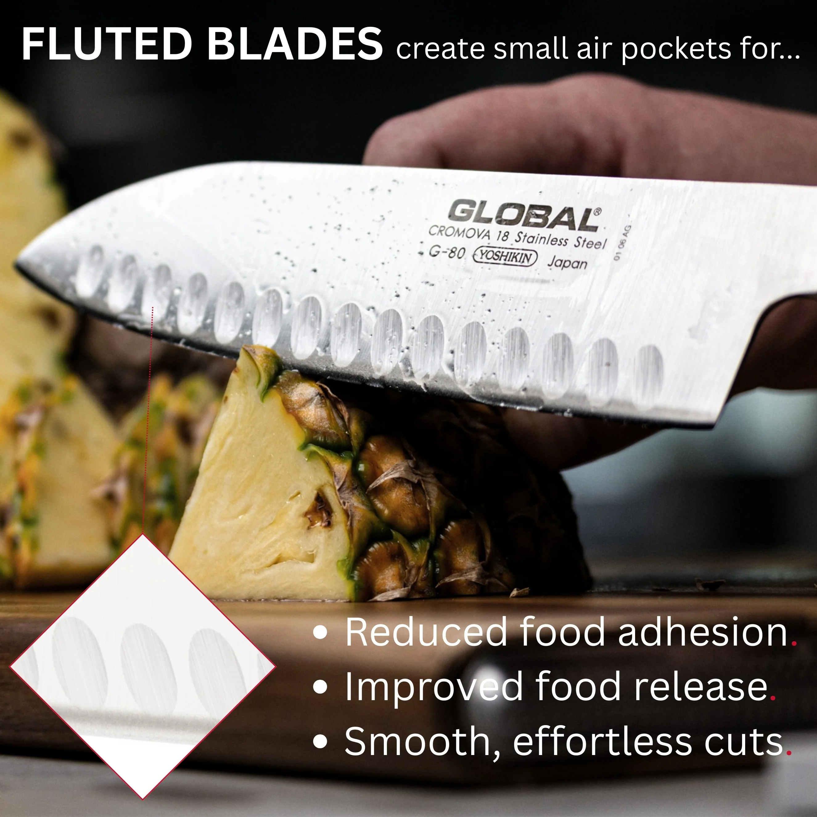 G-80 Fluted Santoku Knife 18cm - Image 10
