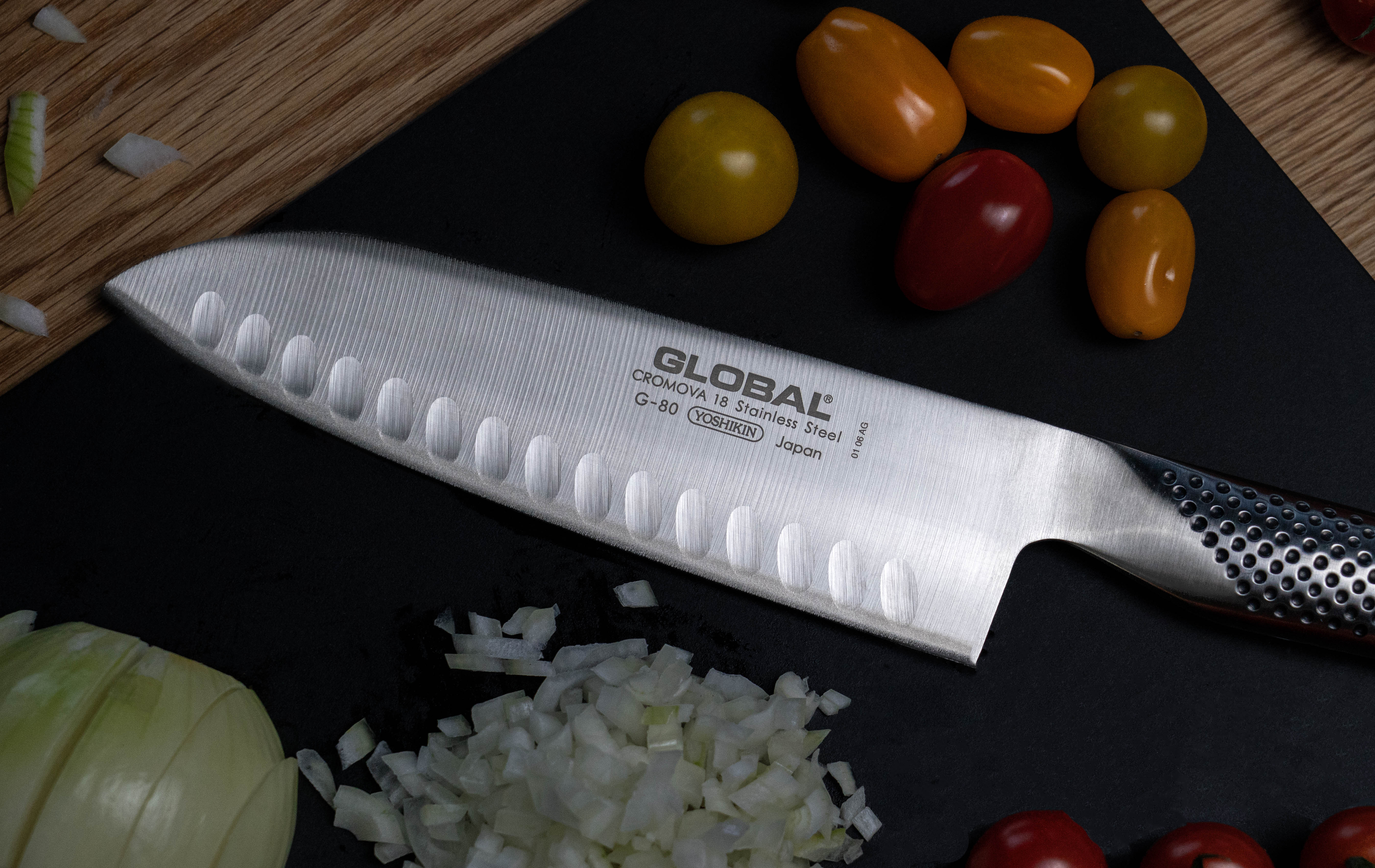 G-80 Fluted Santoku Knife 18cm - Image 7