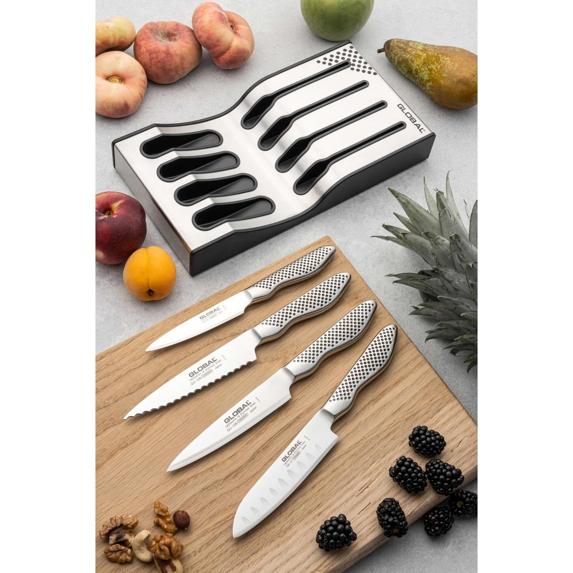 GS-57 Fluted Santoku Knife 11cm - Image 4
