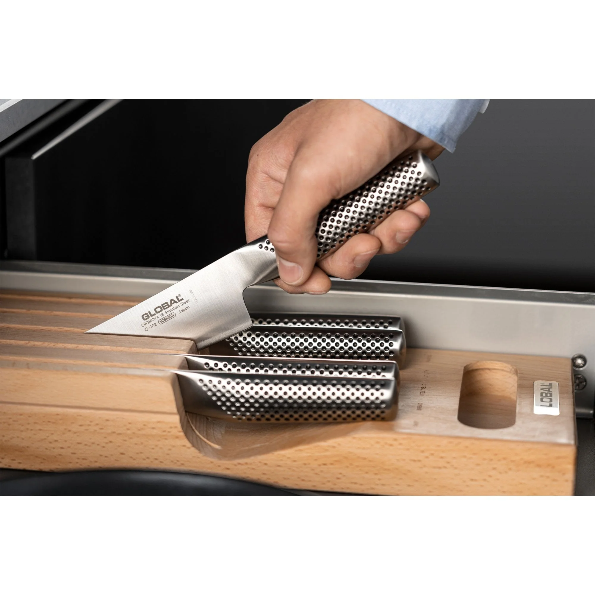 Global Hikaeme 6pc In-Drawer Knife Dock Set - Image 5